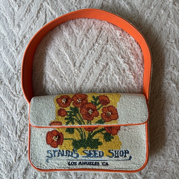 STAUD Handbags - STAUD Tommy California Poppy Beaded Bag